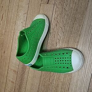 Native slip-on green water shoes/sandals